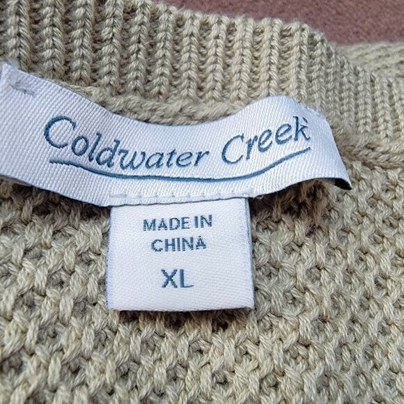 Oversized Knit Sweater With Drop Sleeves & Front Pockets In Sage Green Size XL - Picture 8 of 10